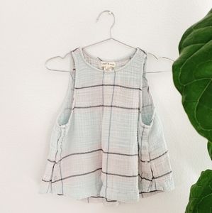 Anthropologie Plaid Sleeveless Swing Top Size XS